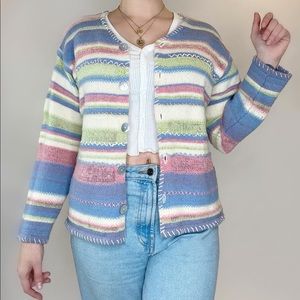 pastel vintage knit sweater cardigan